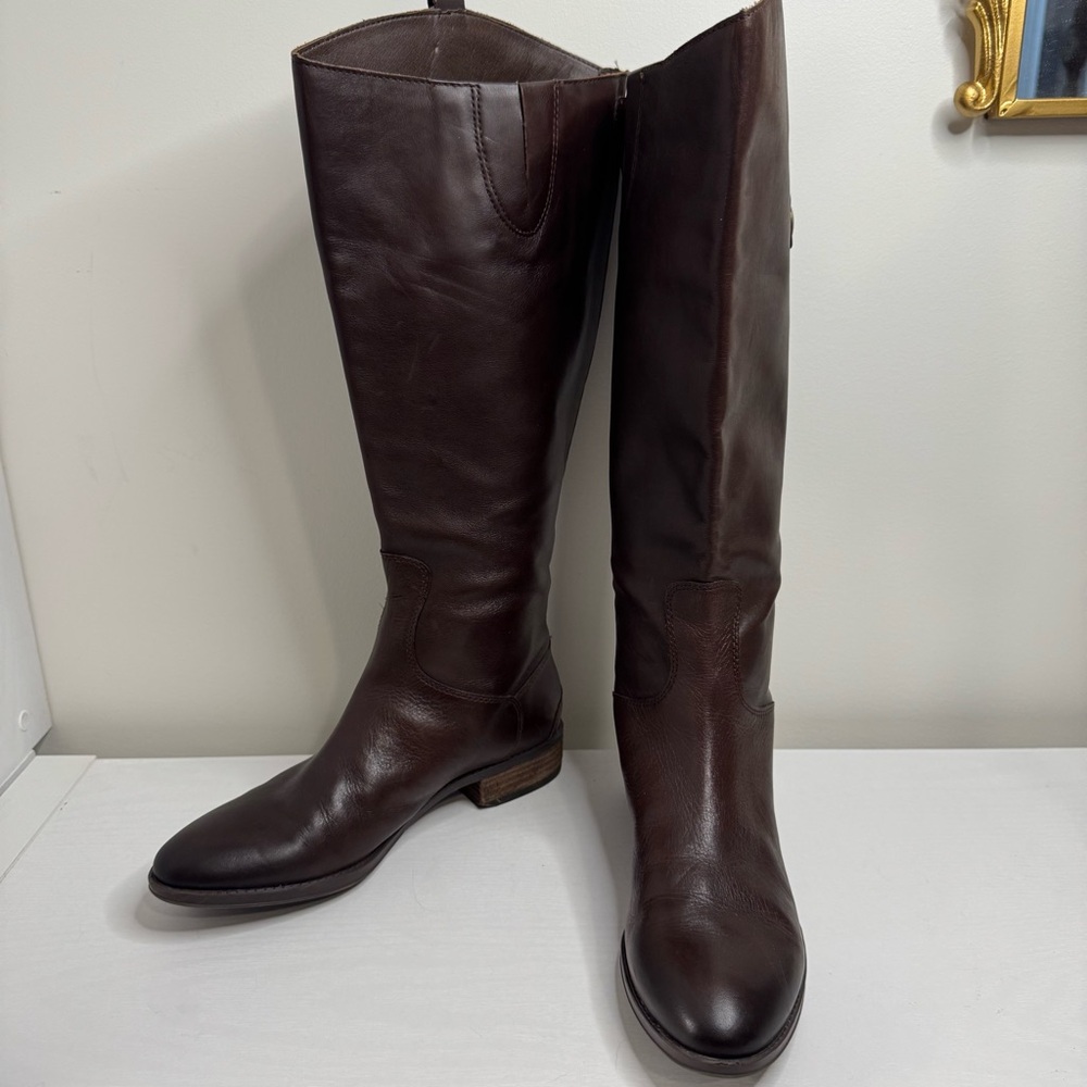 Sam Edelman Penny 2 Riding Boots‎ Brown Leather Tall Zip Women’s 9M